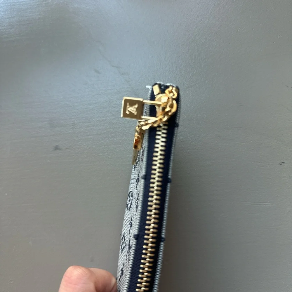 Louis Vuitton Blue denim Monogram Mini Lin Key Holder